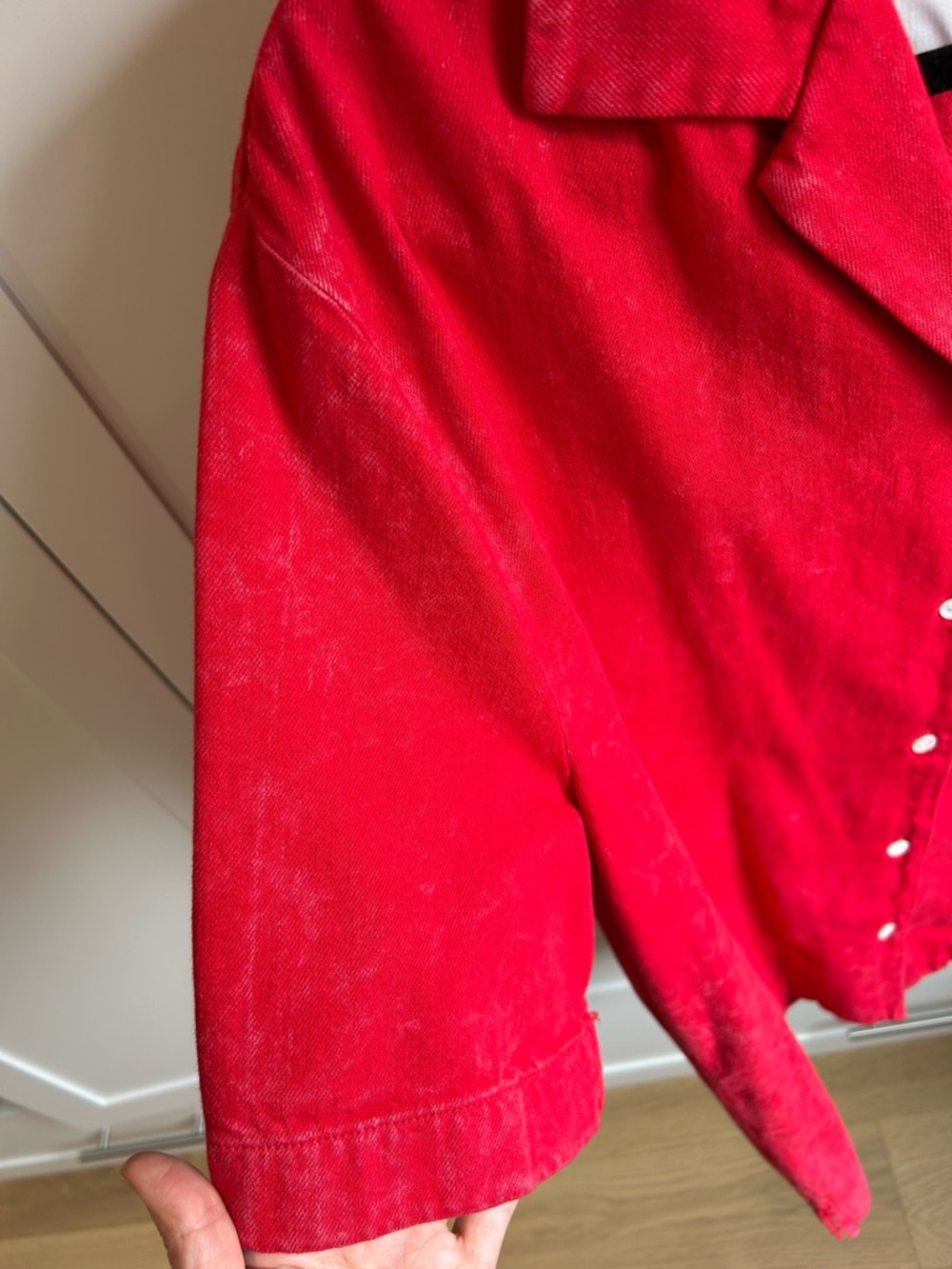 COS Red Denim Button-Up Shirt - Picture 5 of 7